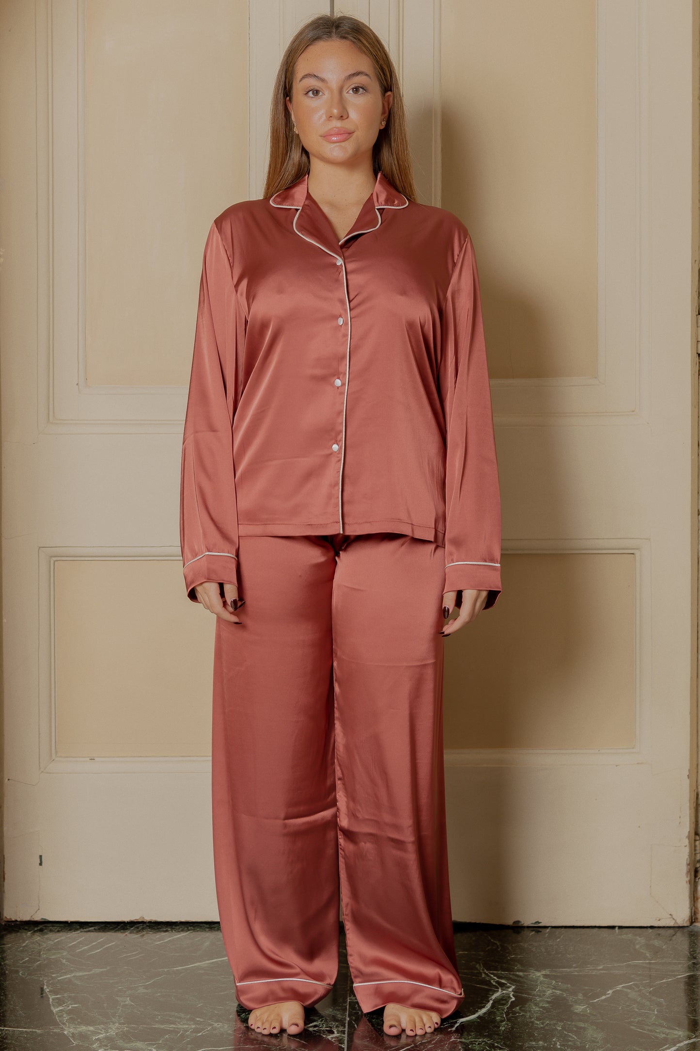 Pigiama in Satin con Kit notte - Rosa Scuro
