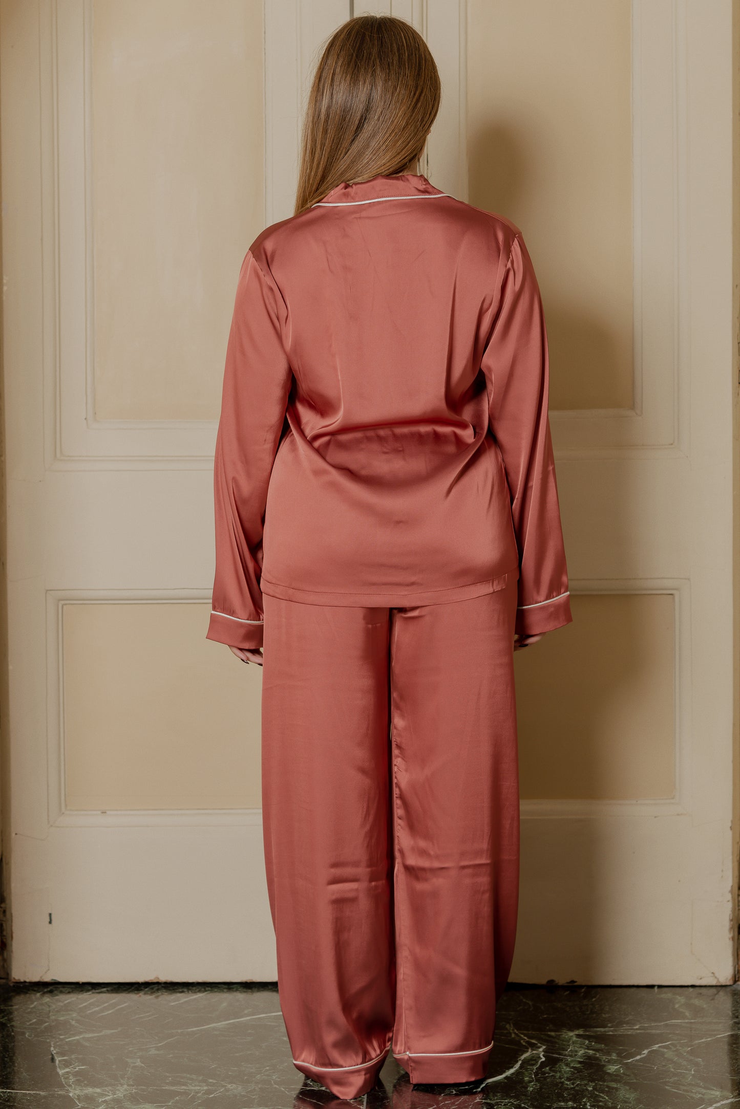 Pigiama in Satin con Kit notte - Rosa Scuro