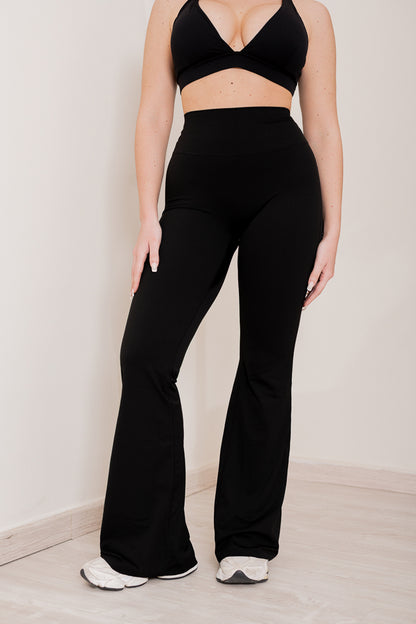 Luna - Flared Leggings Nero