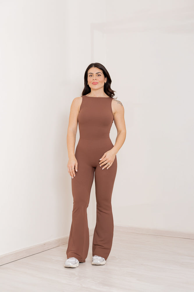 Vera - Flared Jumpsuit Marrone