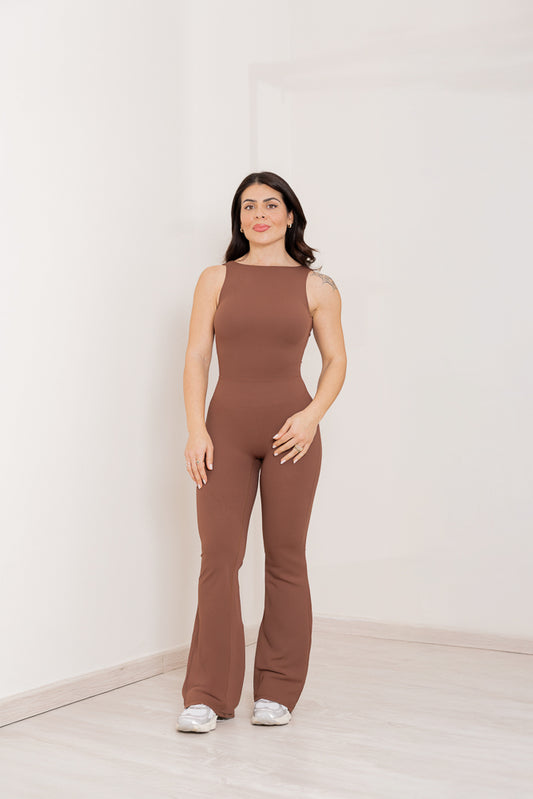 Vera - Flared Jumpsuit Marrone