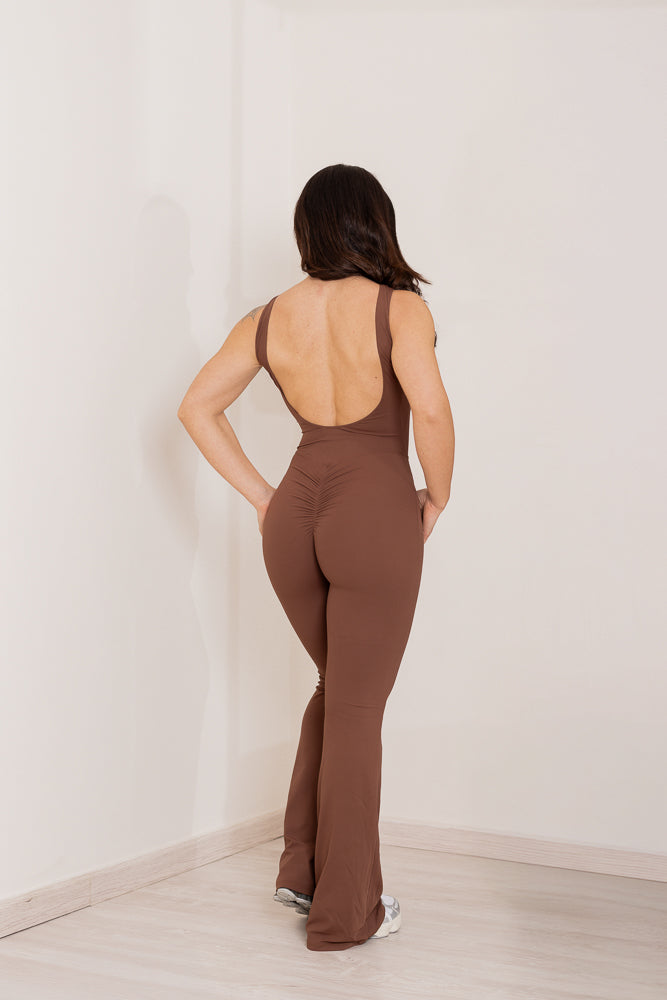 Vera - Flared Jumpsuit Marrone