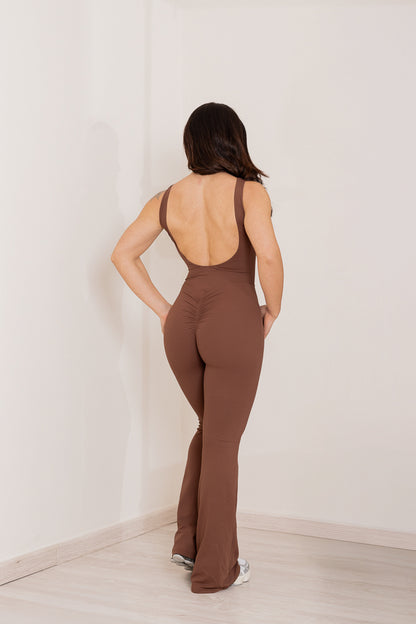 Vera - Flared Jumpsuit Marrone
