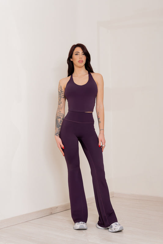 Set Alma - Tank + Flared Leggings Prugna