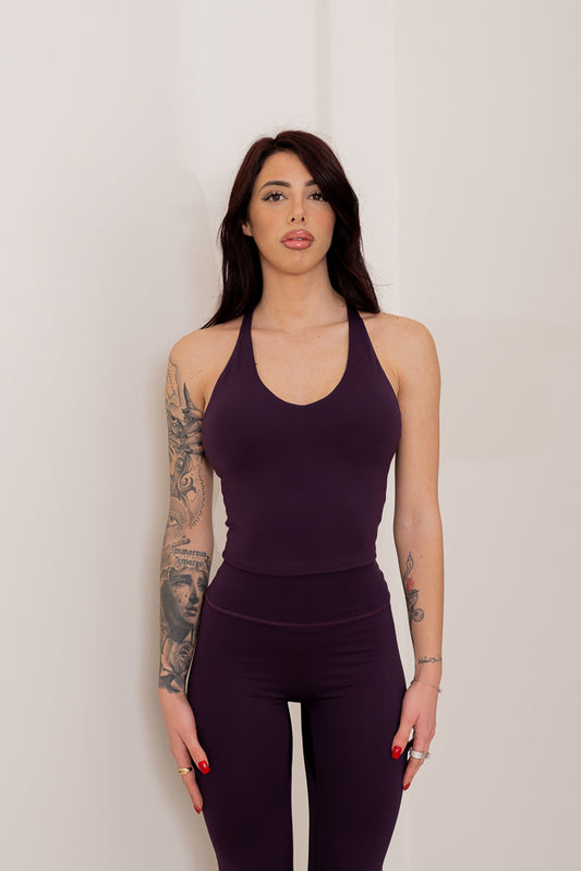 Set Alma - Tank + Flared Leggings Prugna