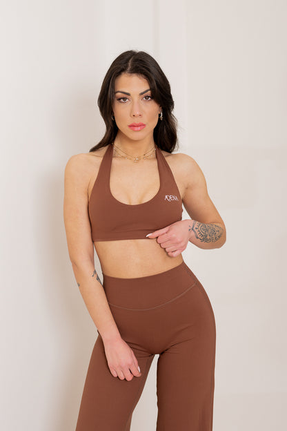 Set Zoe - Top + Wide Leggings Marrone