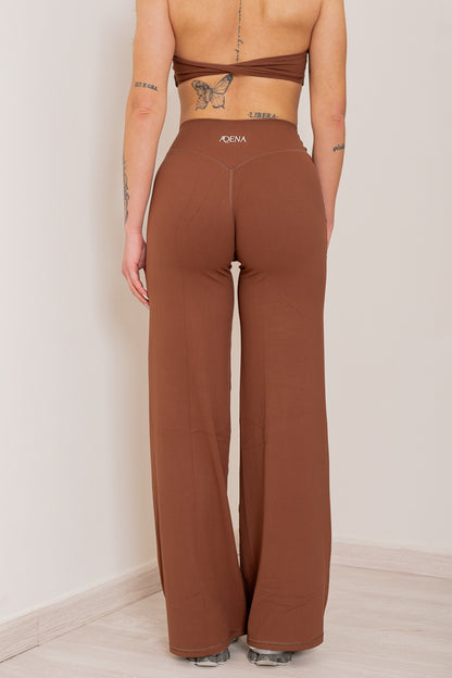 Zoe - Wide Leggings Marrone