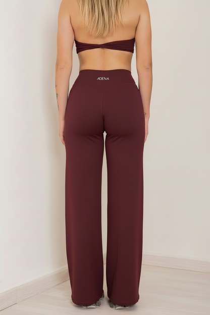 Zoe - Wide Leggings Burgundy