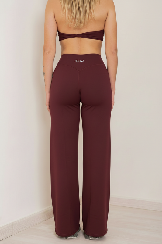 Zoe - Wide Leggings Burgundy