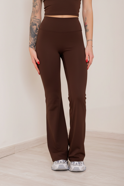 Set Alma Top + Leggings Flare Marrone