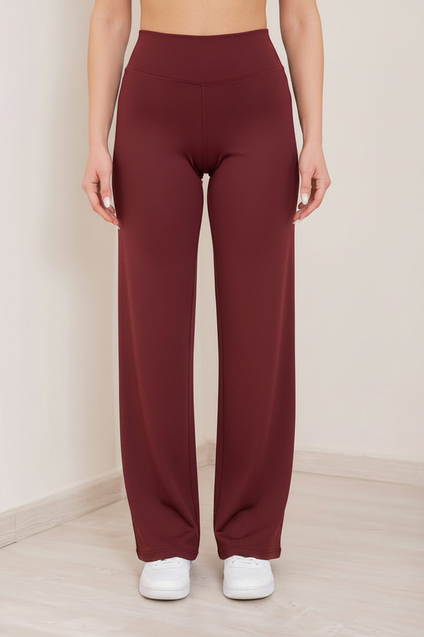 Zoe - Wide Leggings Burgundy